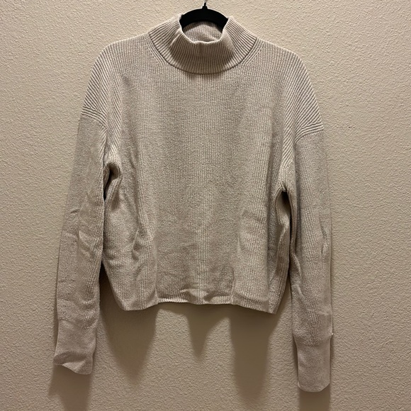 lululemon athletica Sweaters - Lululemon Merino Wool-Blend Rib Turtleneck Sweater - Women’s 8 - Cream